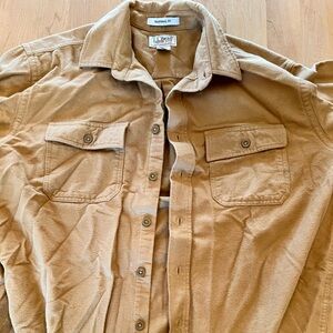 L.L. Bean Chamois Cloth Shirt in Warm Camel - Large Regular